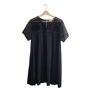 LOFT Navy Lace Midi Dress